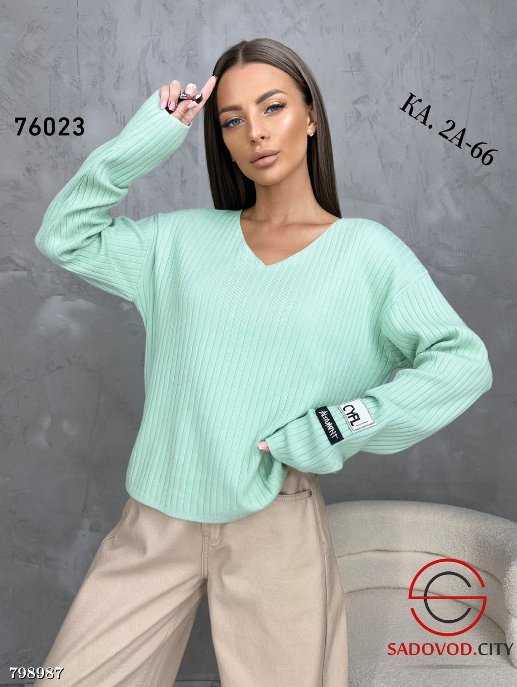 классическая кофта с V-вырезом - Bruno фото 2