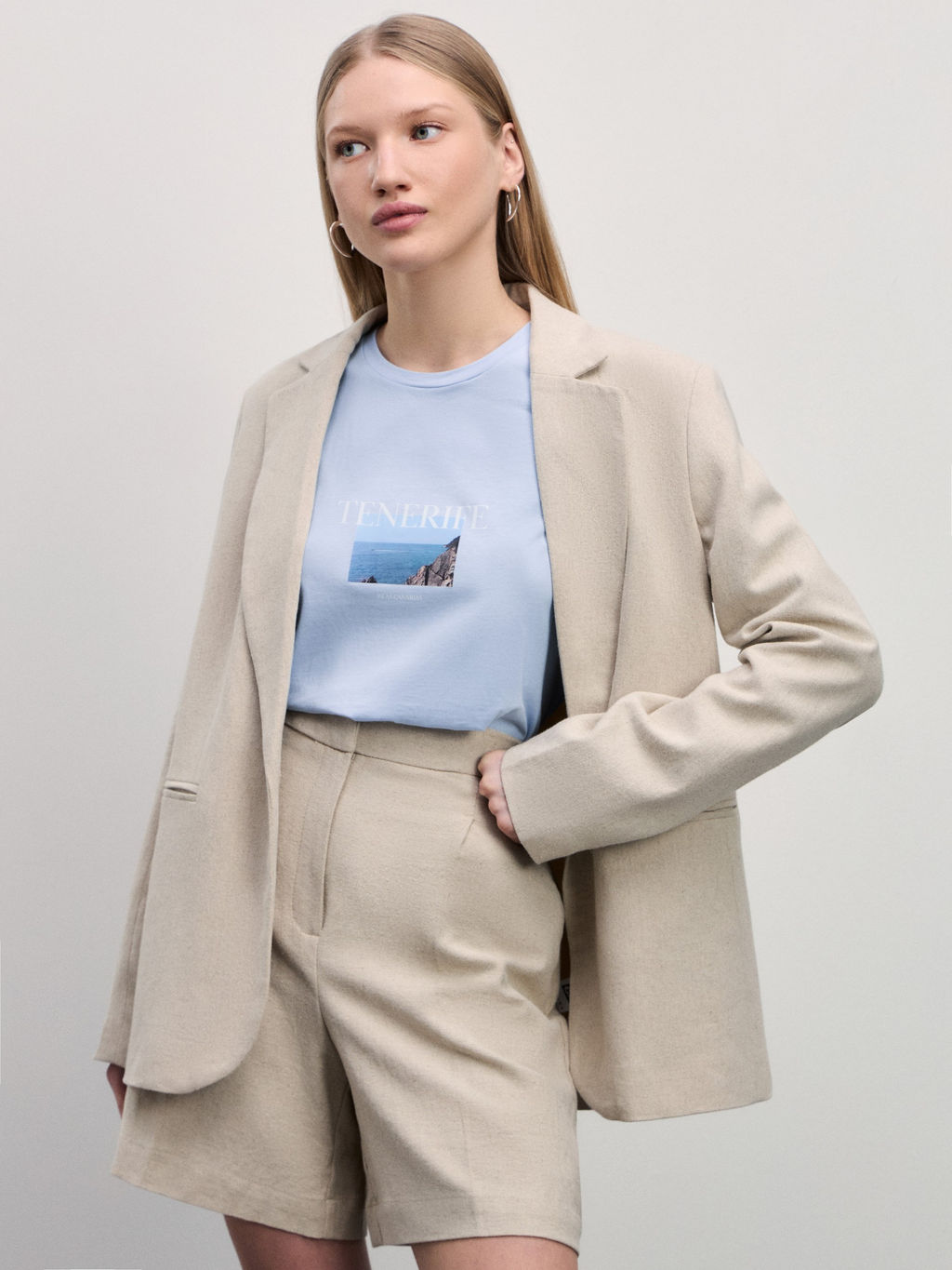 Футболка прямого кроя с принтом / Zarina  фото 2