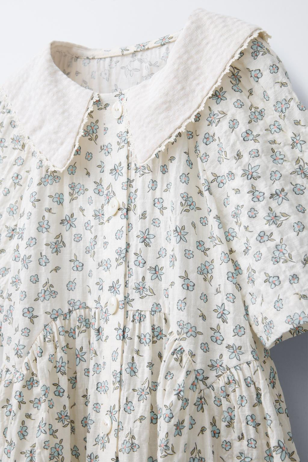 FLORAL PRINT DRESS WITH PETER PAN COLLAR - Zara фото 3
