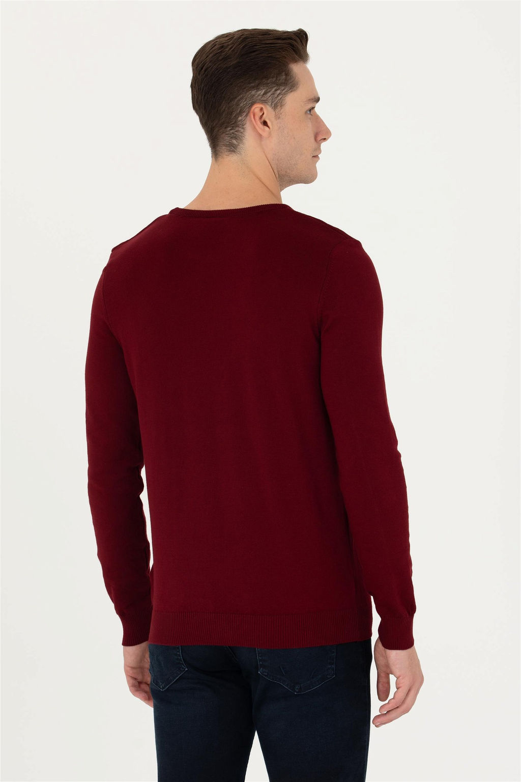 U. S. Polo Assn Мужской бордово-красный базовый свитер - U.s. polo assn фото 12