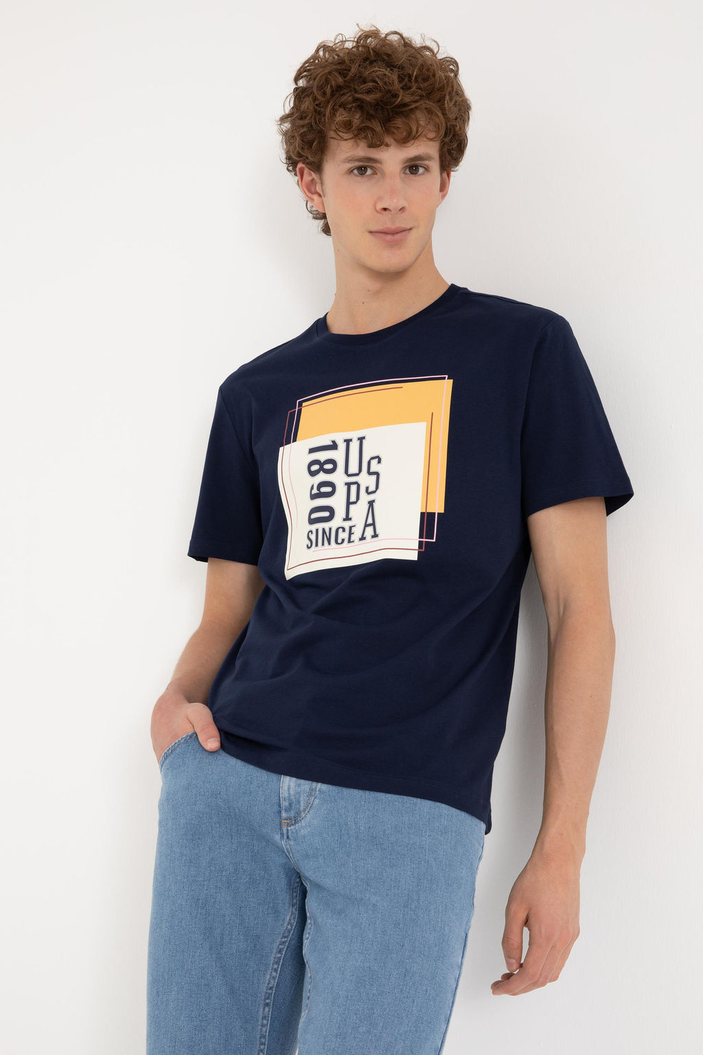 Erkek Regular Fit Bisiklet Yaka Lacivert Ti__rt Sepette S_rpriz _ndirim - U.s. polo assn фото 3