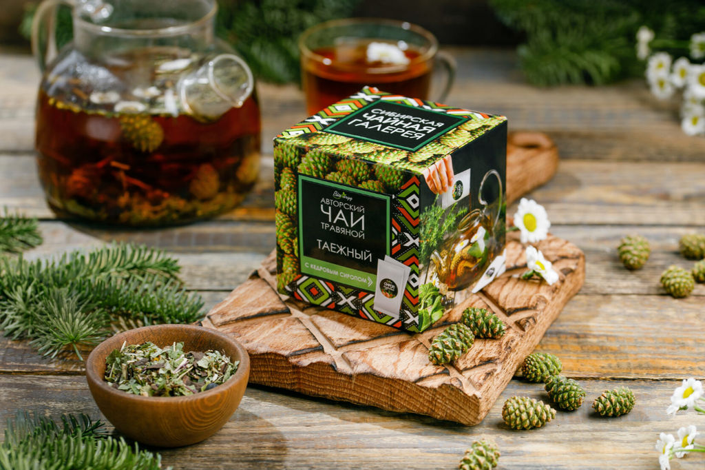 Авторский чай ТАЕЖНЫЙ с сосновой шишкой, розмарином,можевельником, душицей/ 50+40(сироп)г / BioNergi