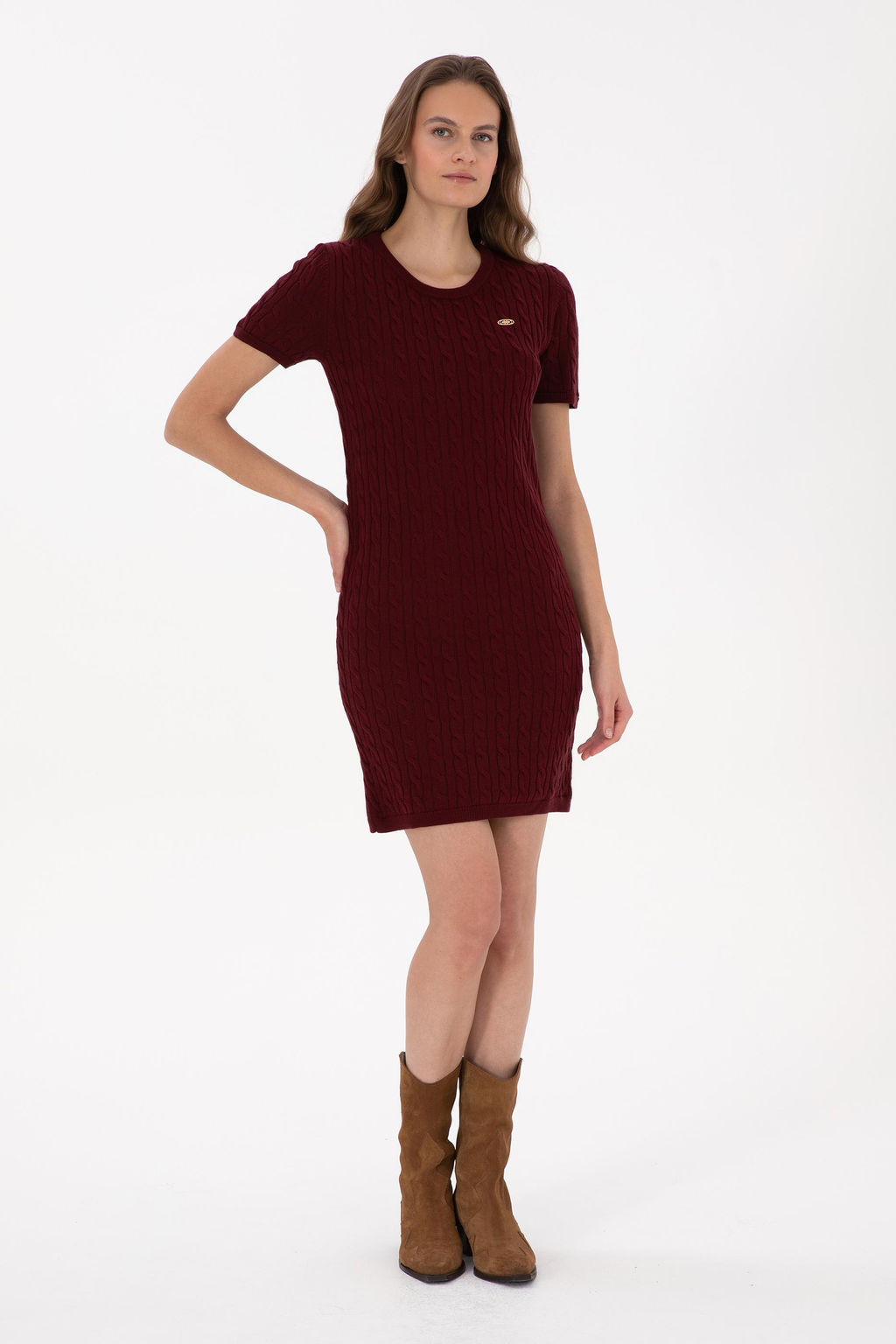 Kad_n Bordo Triko Elbise - U.s. polo assn фото 9
