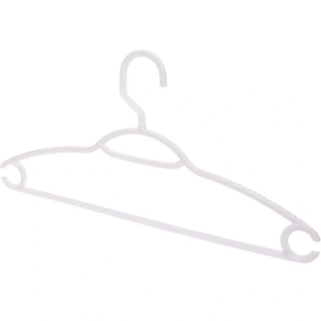 Цена за 2шт. Плечики пластиковые ребристые 4шт "ИДЕЯДОМА", цвет белый, 38*20см (Селфи)