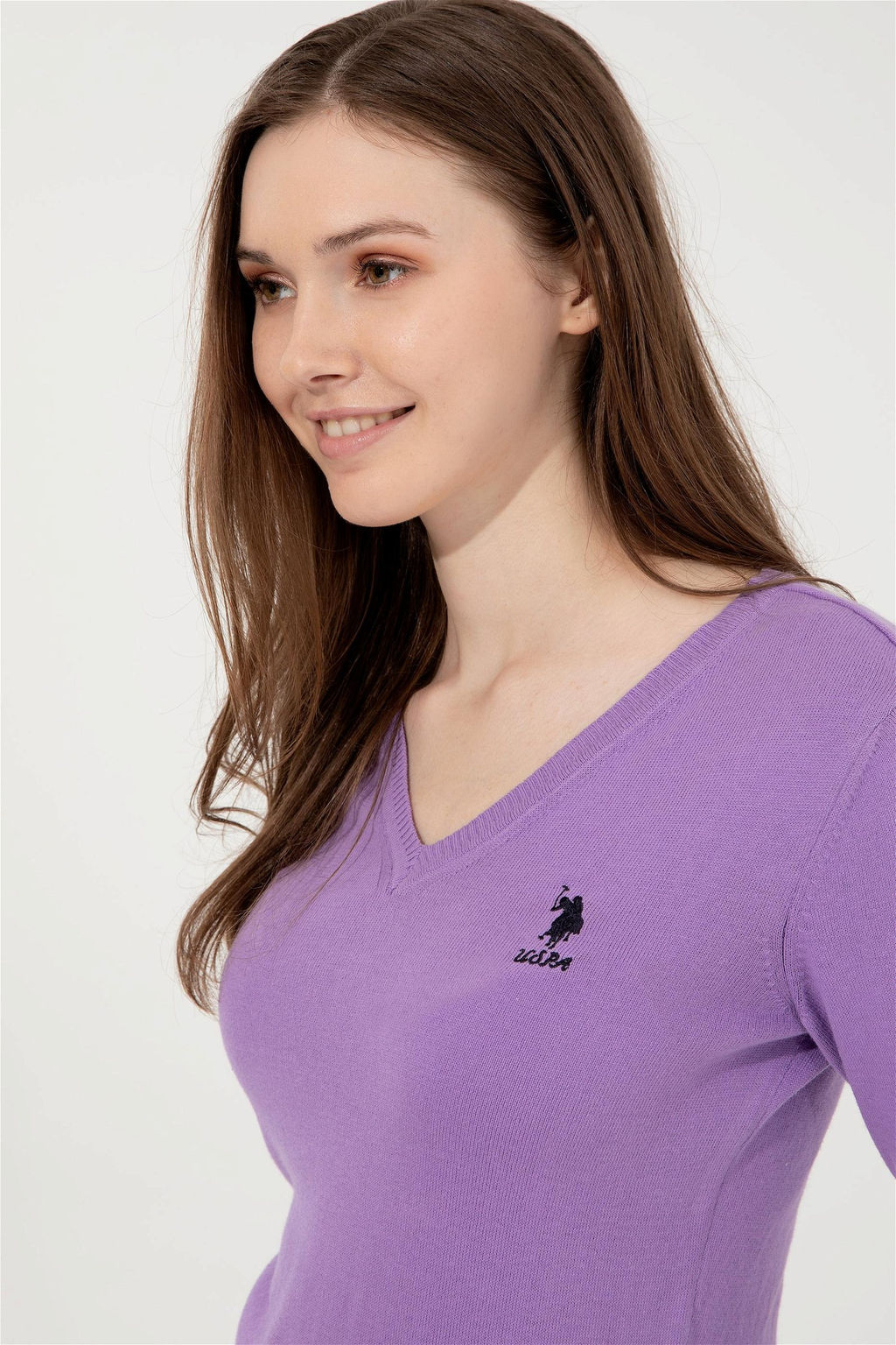 U. S. Polo Assn Женский сиреневый базовый свитер - U.s. polo assn фото 7