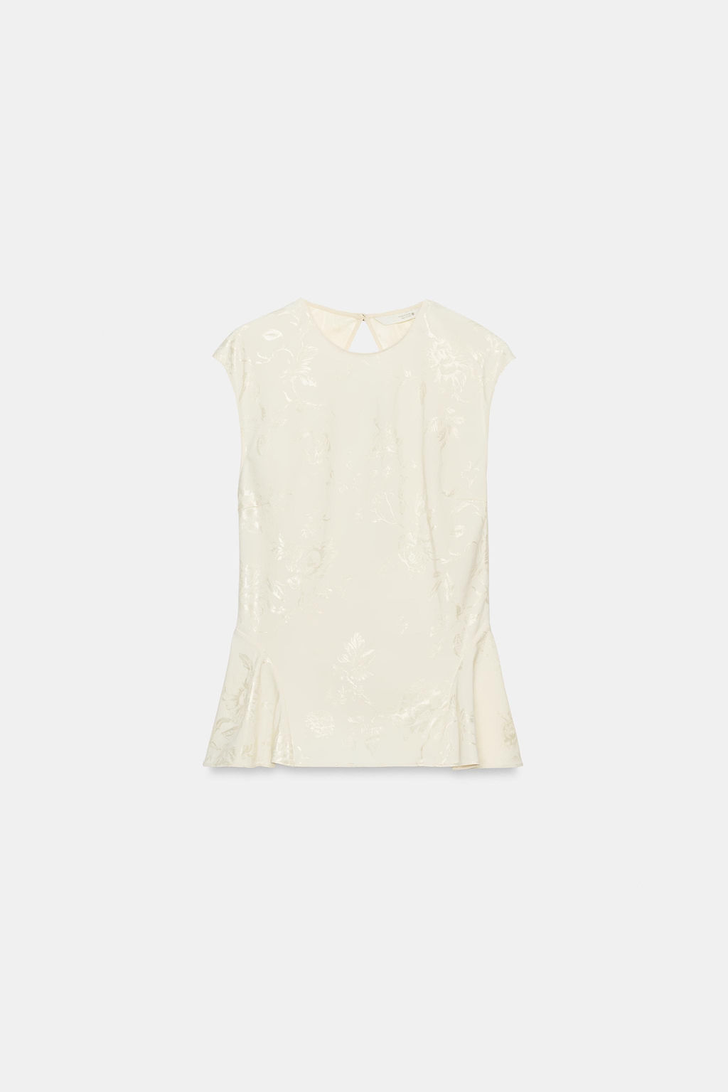 CAMISA PEPLUM JACQUARD ZW COLLECTION / Crudo / Beige - Zara фото 7