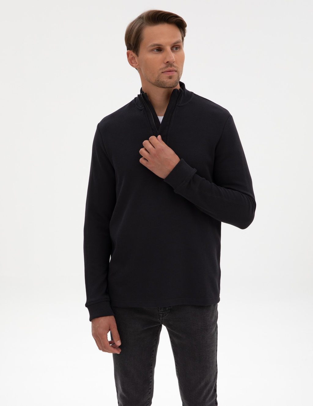 Siyah Regular Fit Sweatshirt - Pierre cardin фото 3