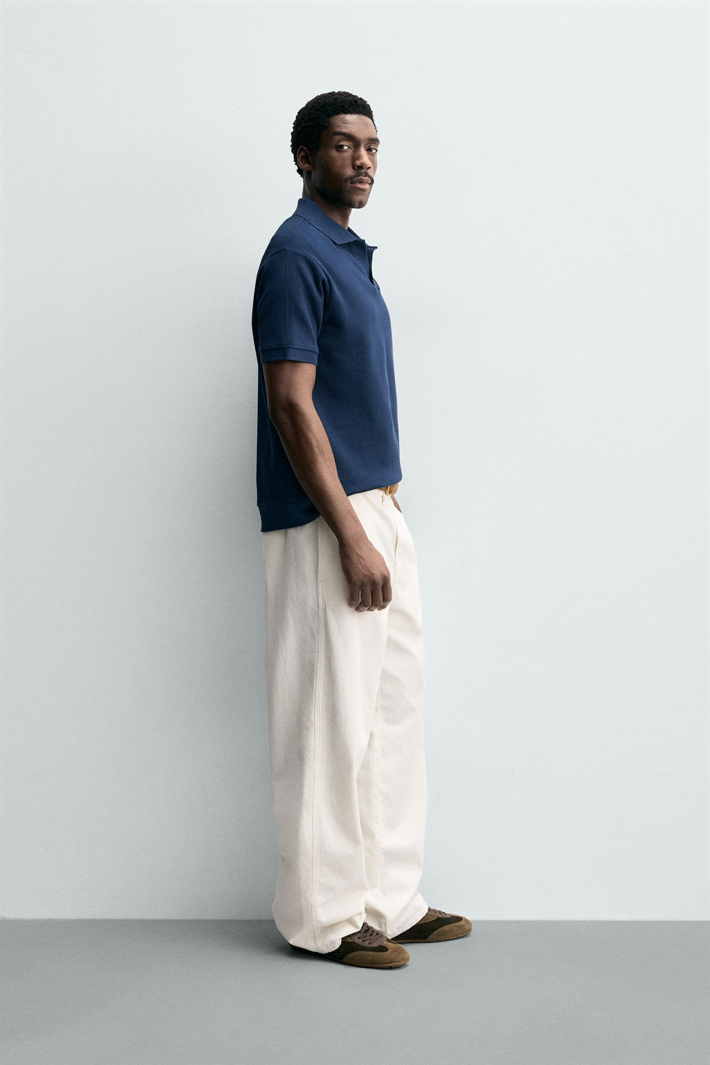 POLO ESTRUCTURA VERTICAL / Azul noche - Zara фото 4