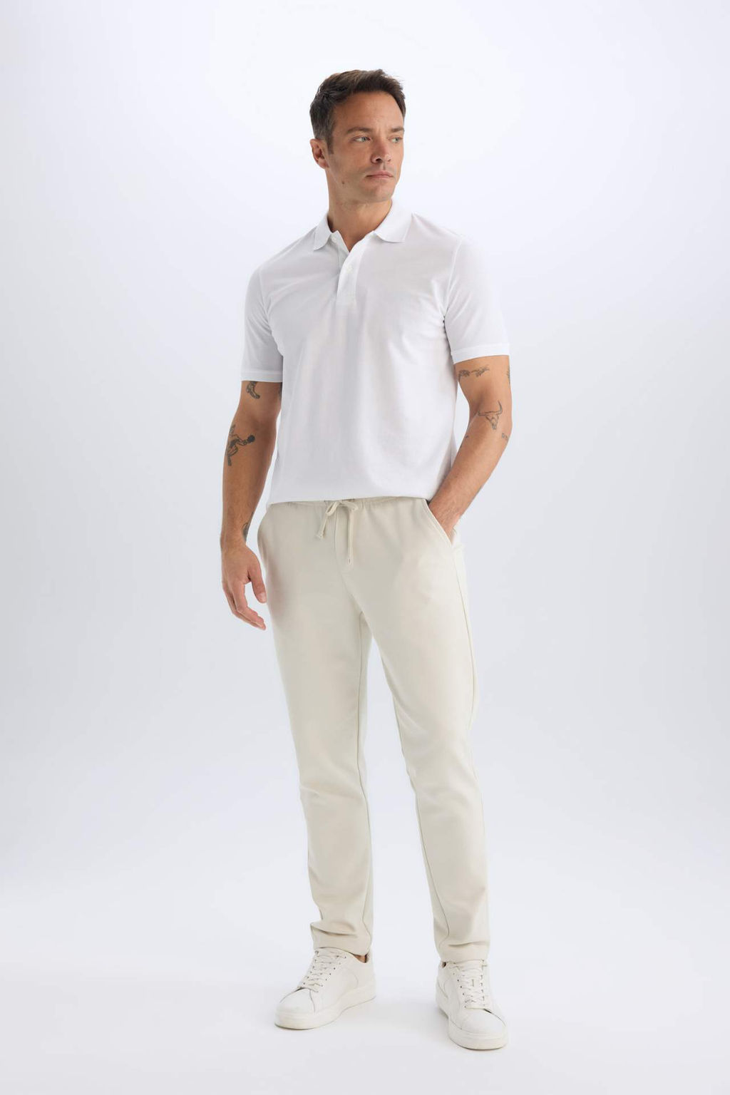 K?sl?k Jogger Pantolon Basic Duz Beli Bagc?kl? Cepli Duz Paca - Defacto фото 8