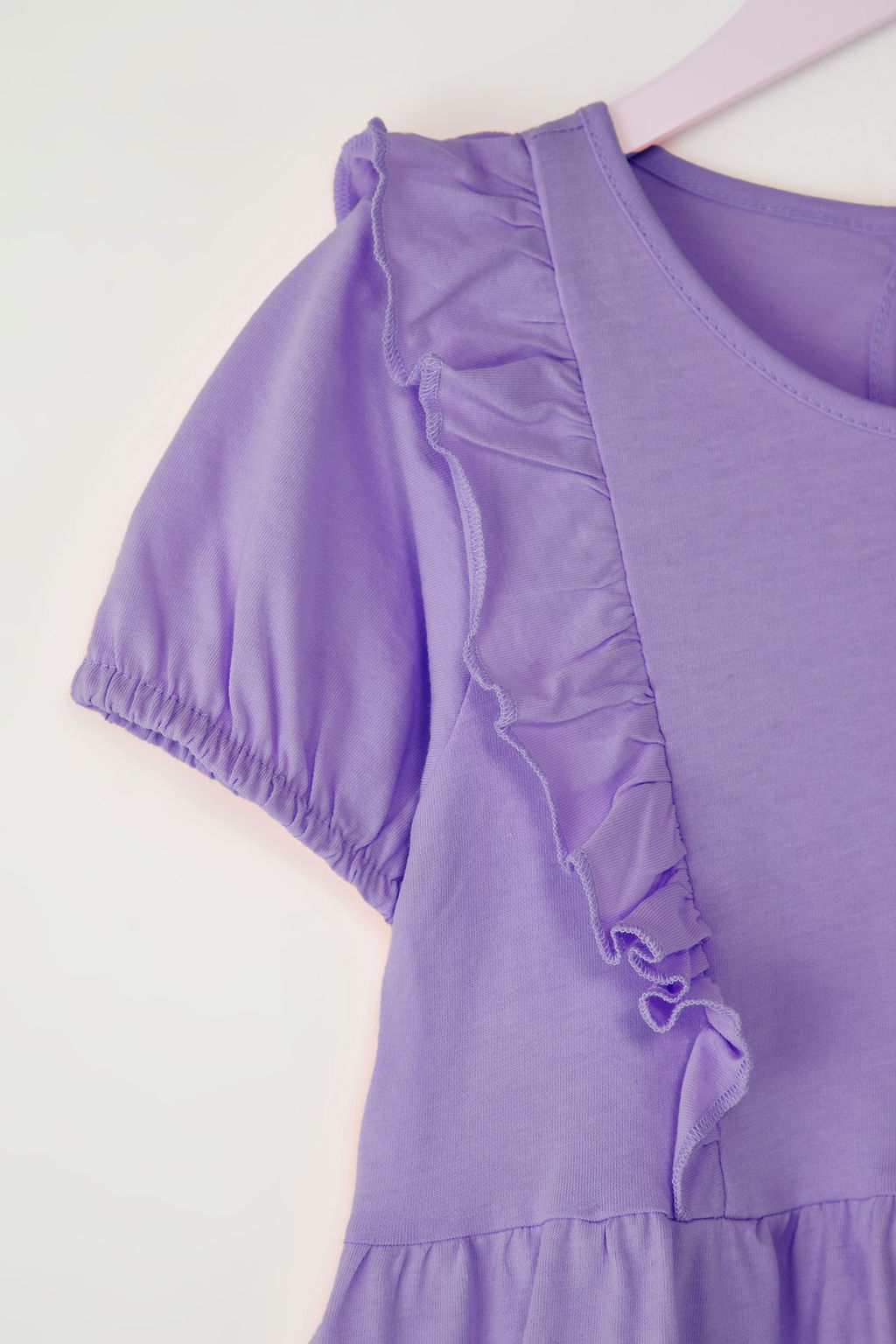 Mor K?z Cocuk %100 Pamuk F?rf?rl? K?sa Kol Mini Bayraml?k Orme Elbise TKDSS25EL00065 - Trendyolmilla фото 3