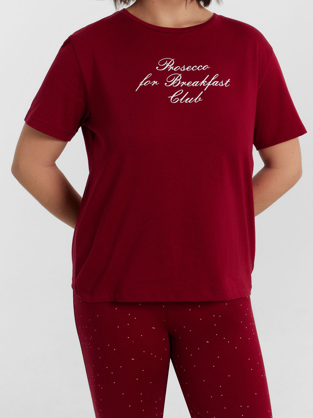 Пижама женская бордовая с принтом - Mark formelle фото 8