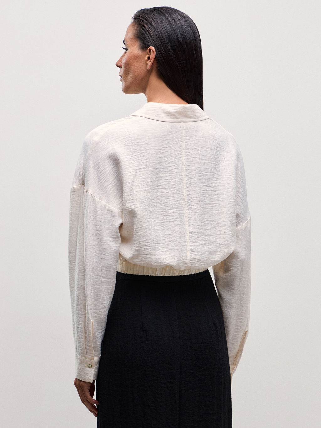 Укороченная рубашка из вискозы / Zarina  фото 8