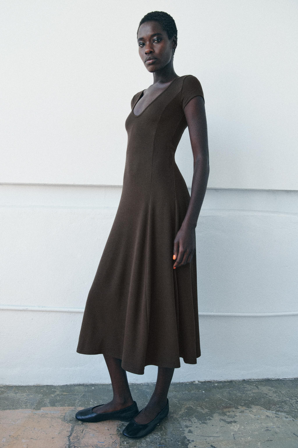 LONG RIBBED DRESS - Zara фото 2