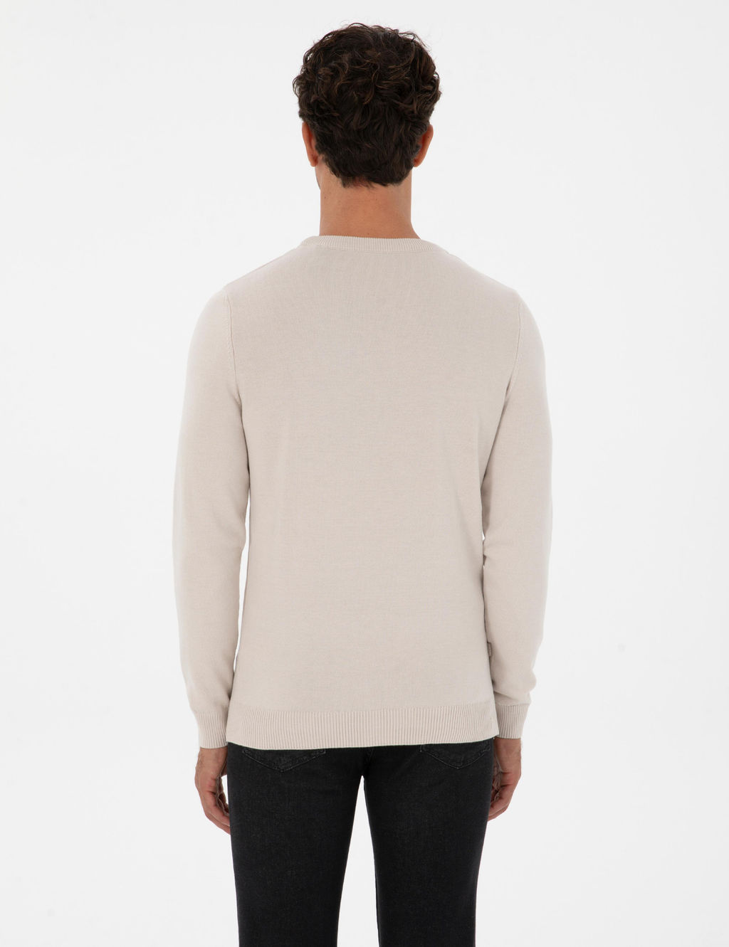 Krem Slim Fit Bisiklet Yaka Basic Triko Kazak - Pierre cardin фото 5