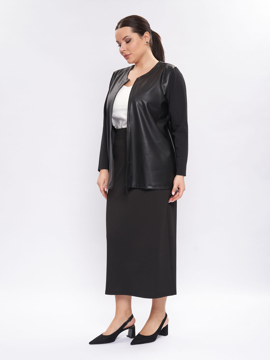 Жакет из эко-кожи GA04234BLK01 - Артесса фото 7