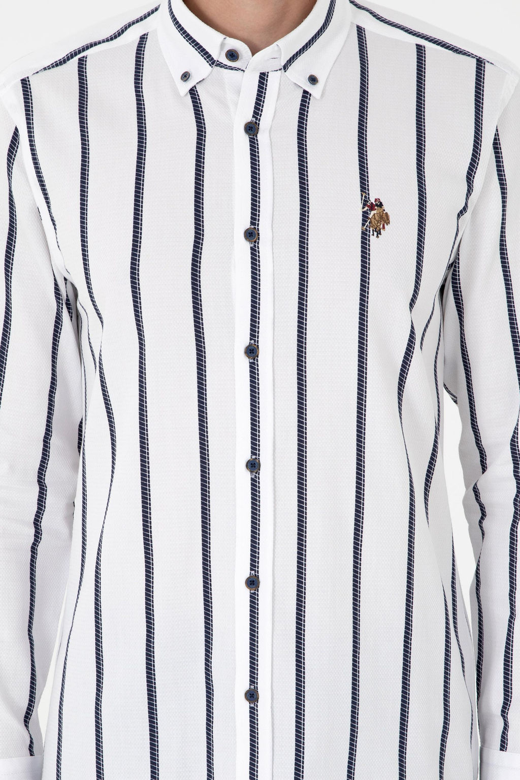 Мужская темно-синяя рубашка с длинным рукавом - U.s. polo assn фото 6