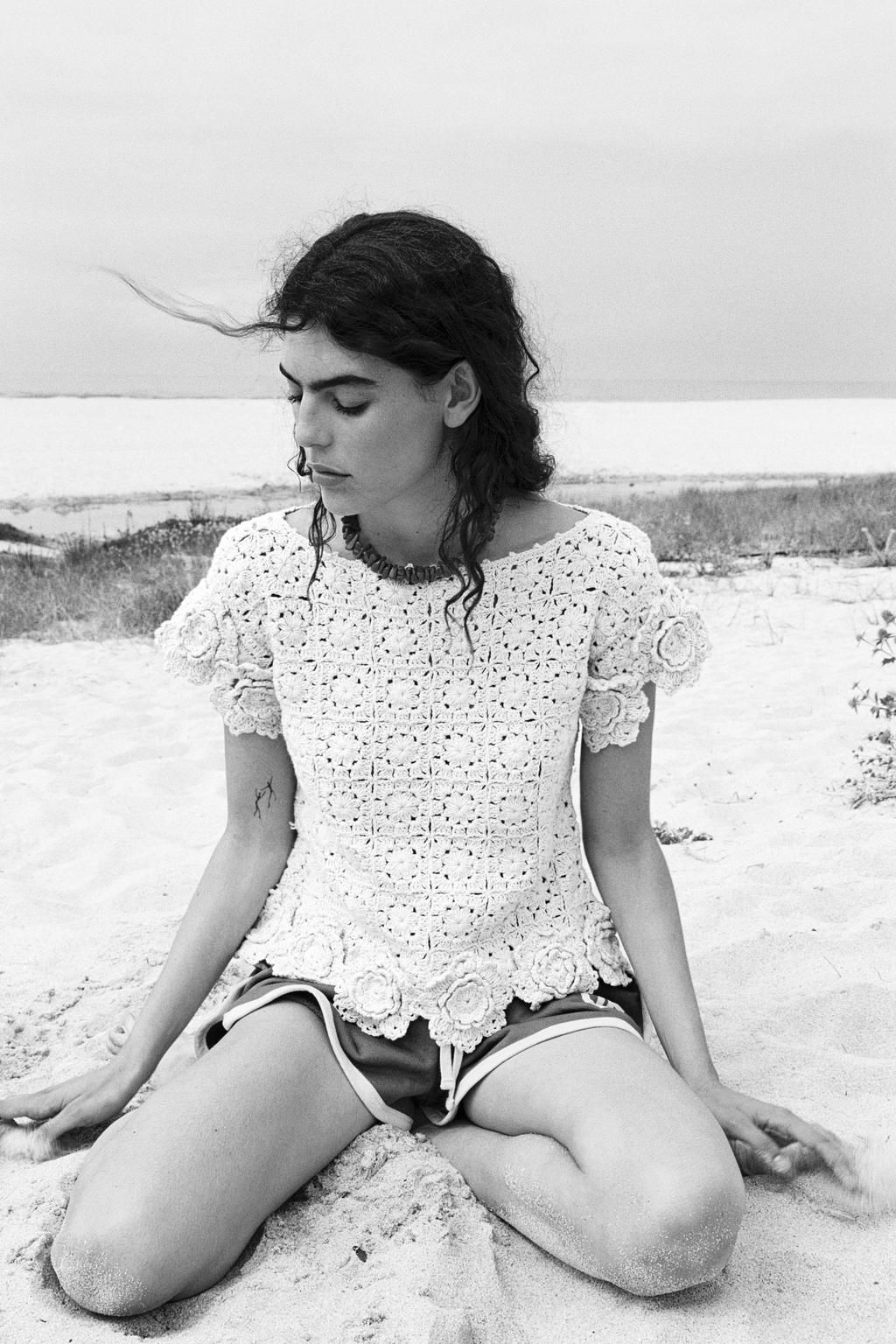 FLORAL CROCHET KNIT TOP - Zara фото 3
