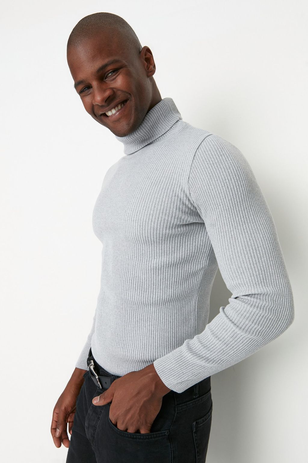 TRENDYOL MAN Lacivert Slim Fit Pamuklu Bal?kc? Yaka Fitilli Orgu Kazak TMNAW20MG0031 - Trendyolmilla фото 34