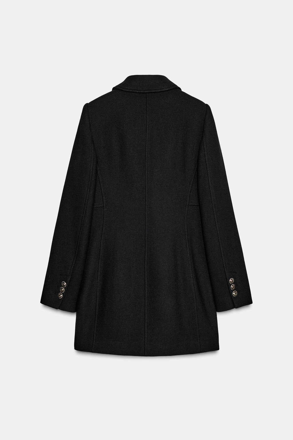 SHORT DOUBLE-BREASTED WOOL COAT