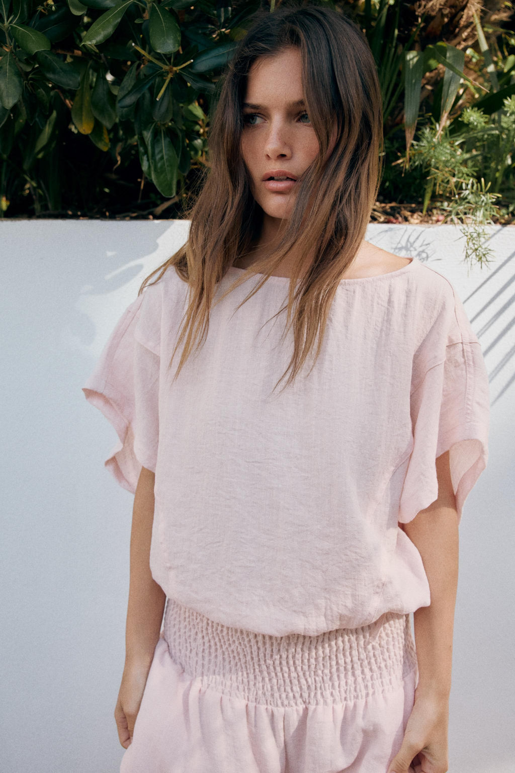 CAMISA CAPA BAJO AJUSTABLE / Rosa claro