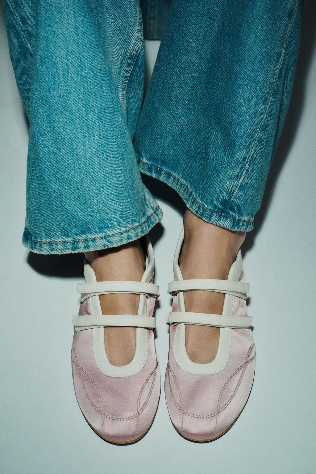 SATIN EFFECT TOPSTITCHED BALLERINAS - Zara фото 13