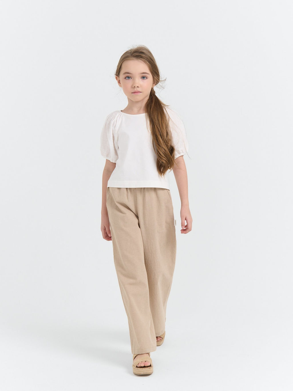 Брюки палаццо хлопковые Песок - Bungly фото 4