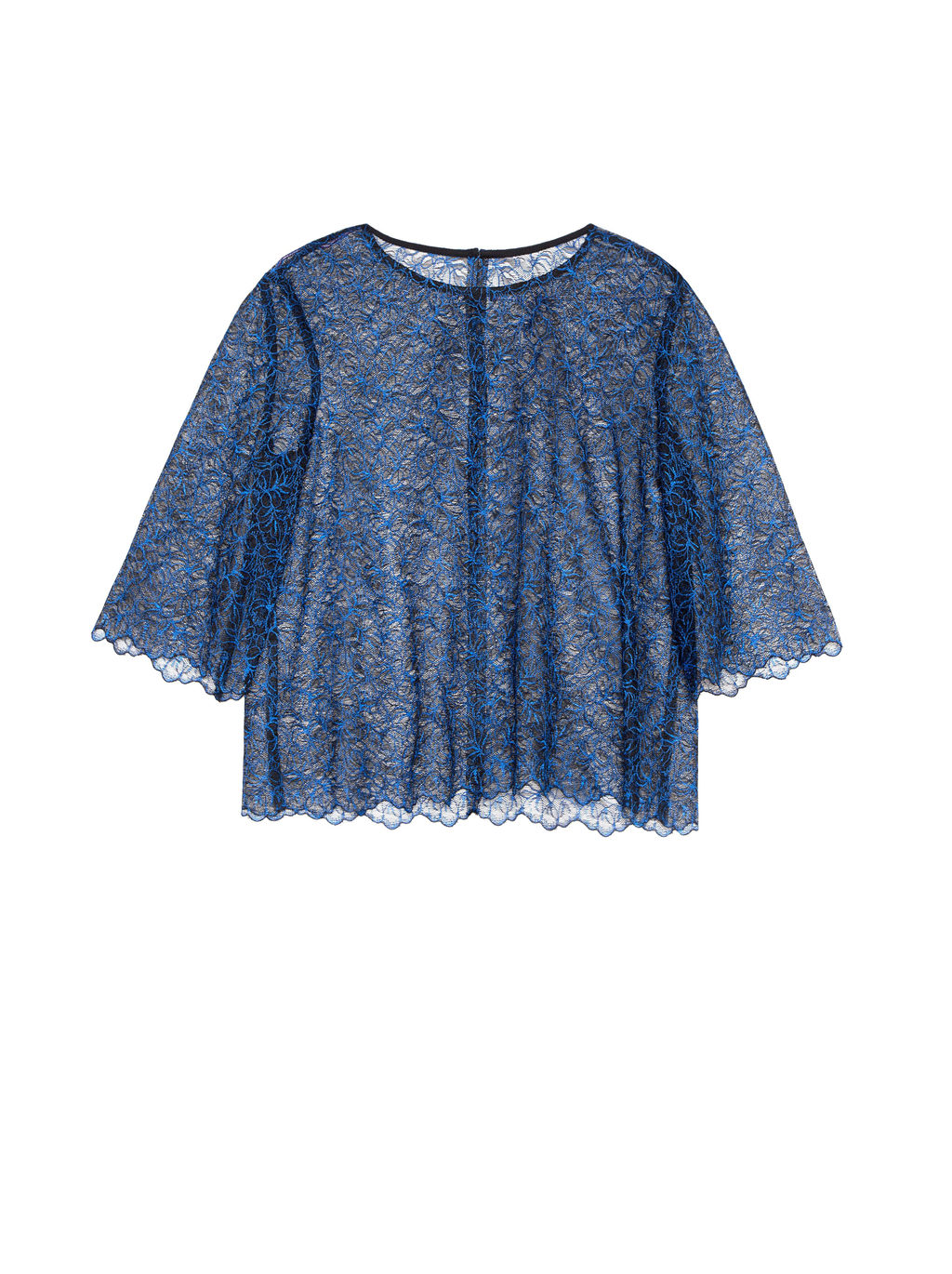 CONTE Кружевная вечерняя блузка LBL 1061 black-royal blue