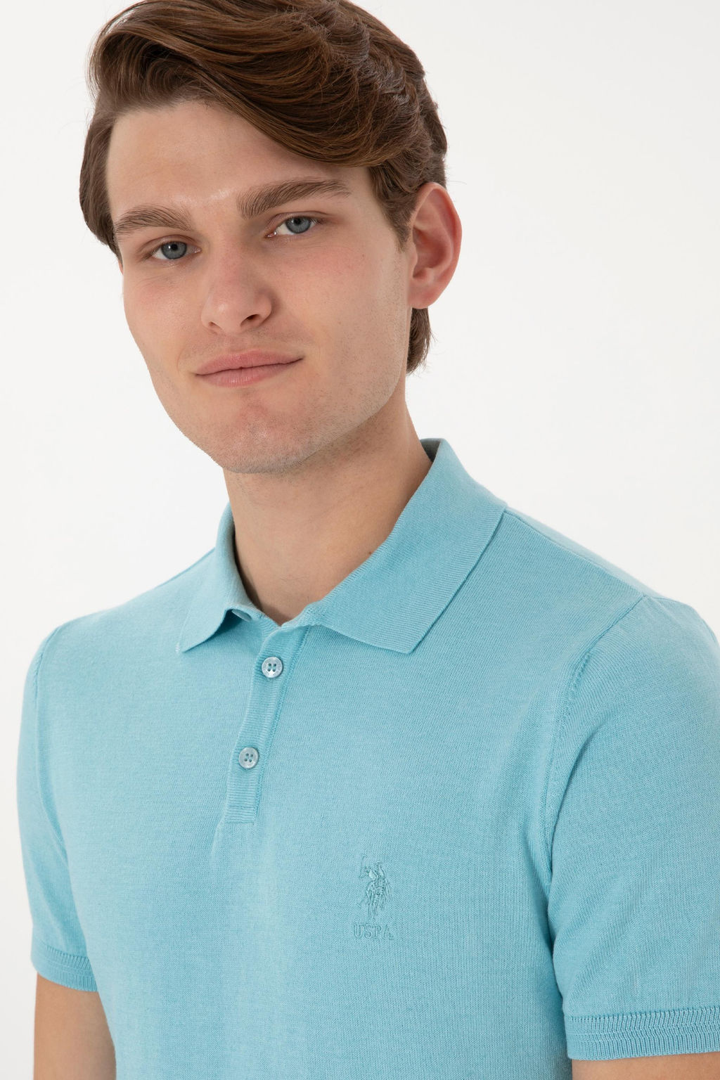 Erkek Slim Fit Polo Yaka Aqua Ti__rt - U.s. polo assn фото 2