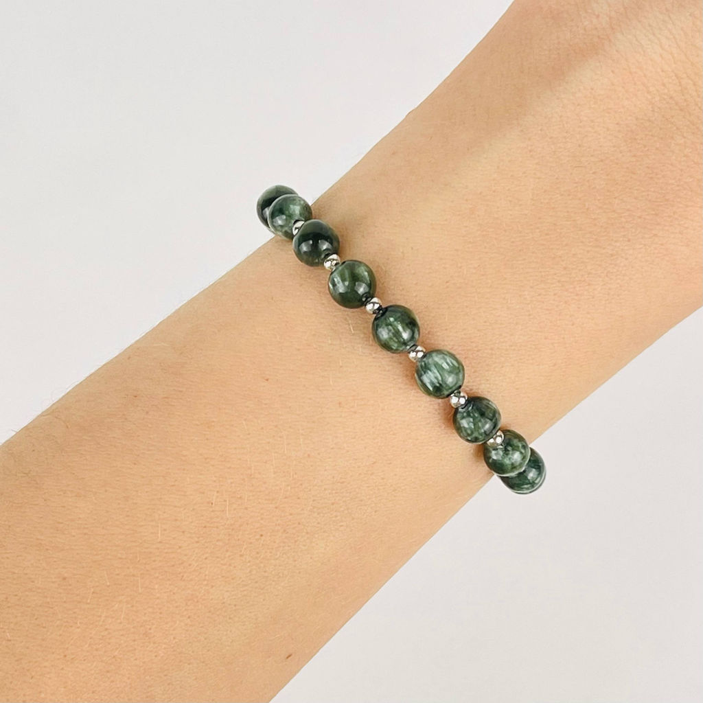 Браслет регулируемый из Серафинита - Радуга самоцветов фото 2