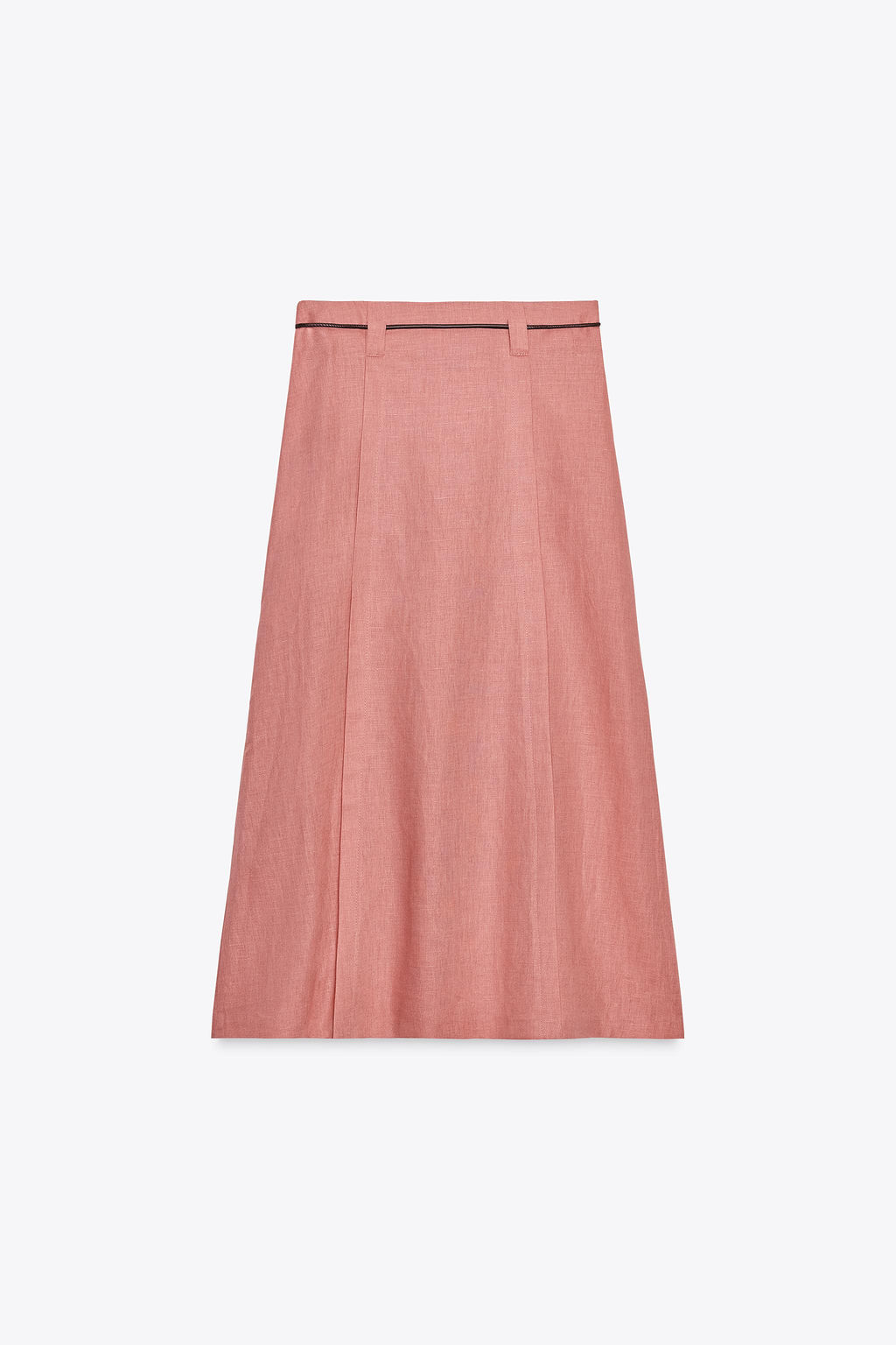 LINEN BLEND MIDI SKIRT WITH BELT - Zara фото 6