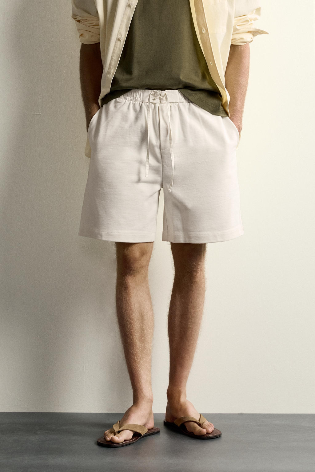 BERMUDA JOGGER CINTURA COMBINADA / Blanco - Zara фото 2
