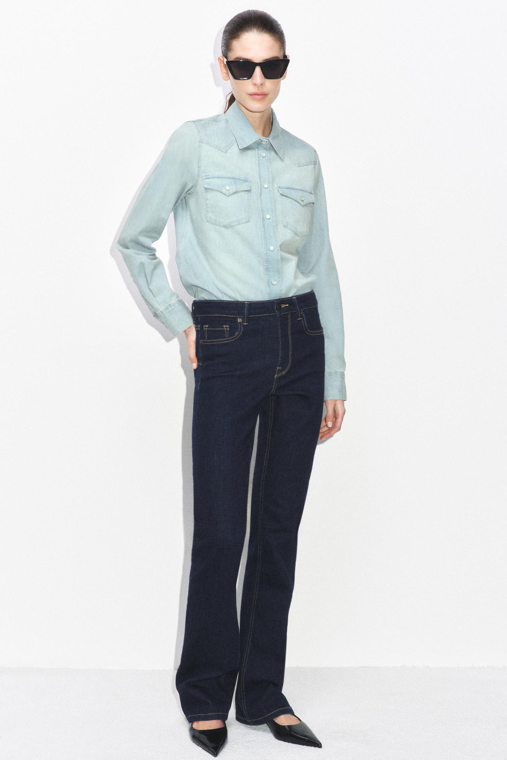 ZW COLLECTION BOOTCUT HIGH-WAIST JEANS - Zara фото 15
