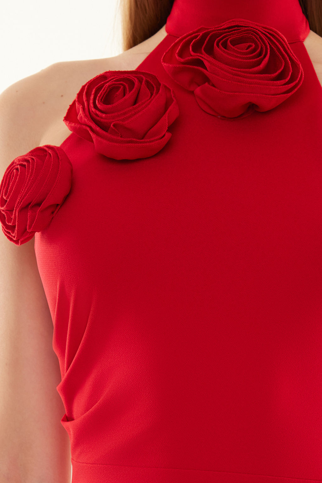 K?rm?z? Dokuma S?k Abiye Gece Mezuniyet Elbisesi TPRSS24AE00011