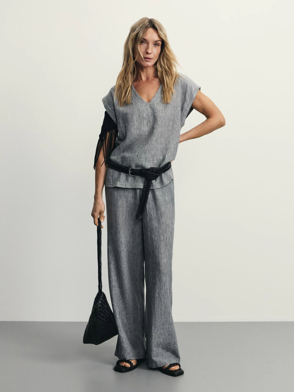 Блузка с коротким рукавом из фактурной ткани / Zarina  фото 7