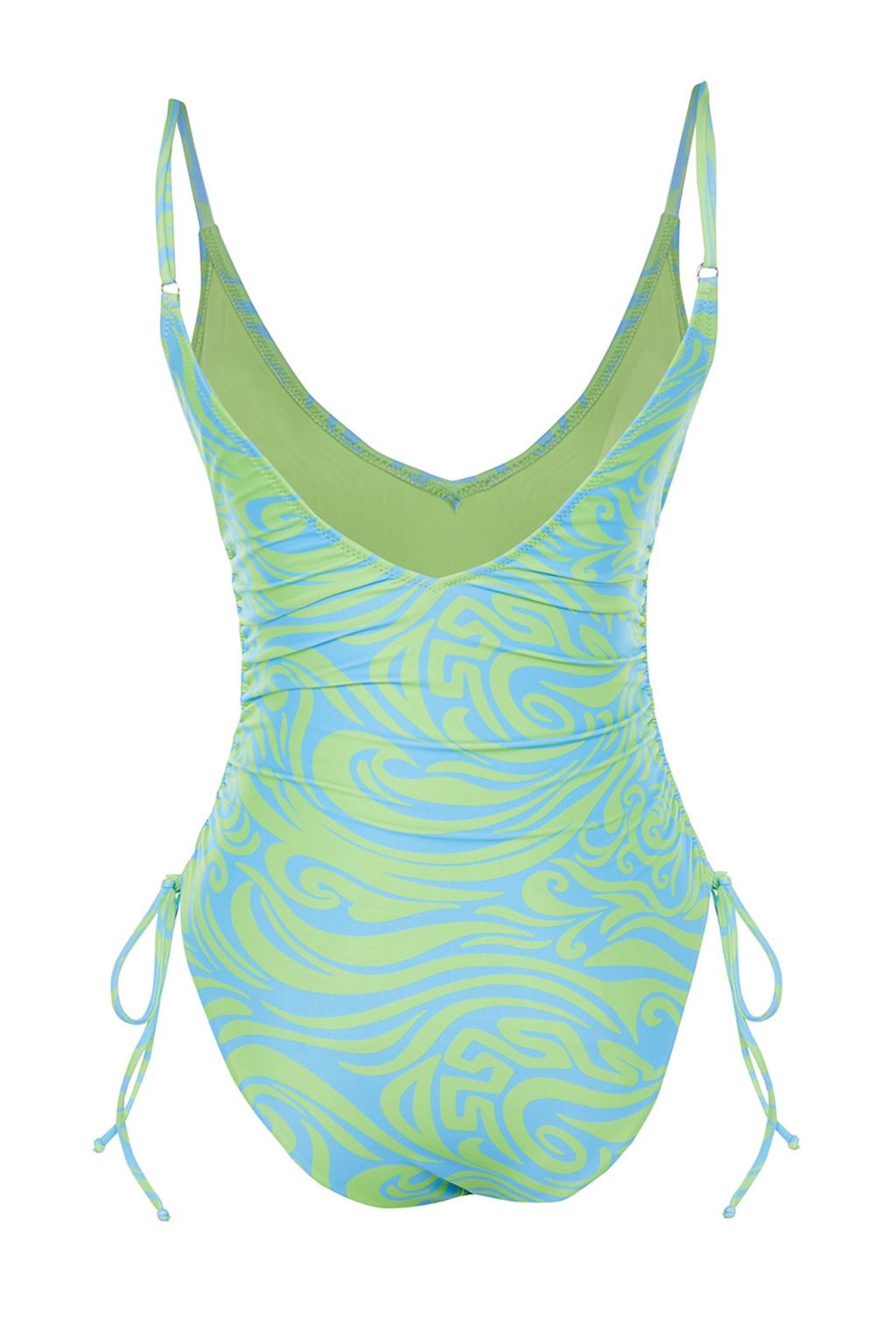 TRENDYOLMILLA Soyut Desenli V Yaka Tunelli Regular Mayo TBESS23MA00313 фото 8