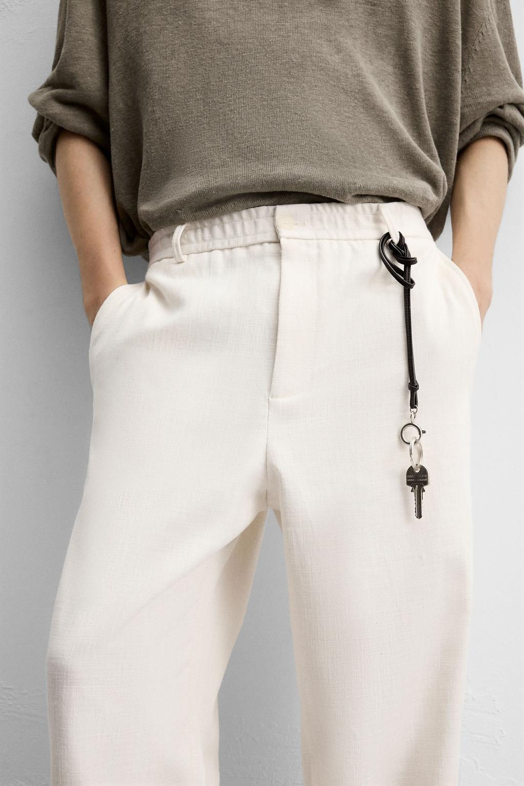 TEXTURED REGULAR FIT TROUSERS - Zara фото 6
