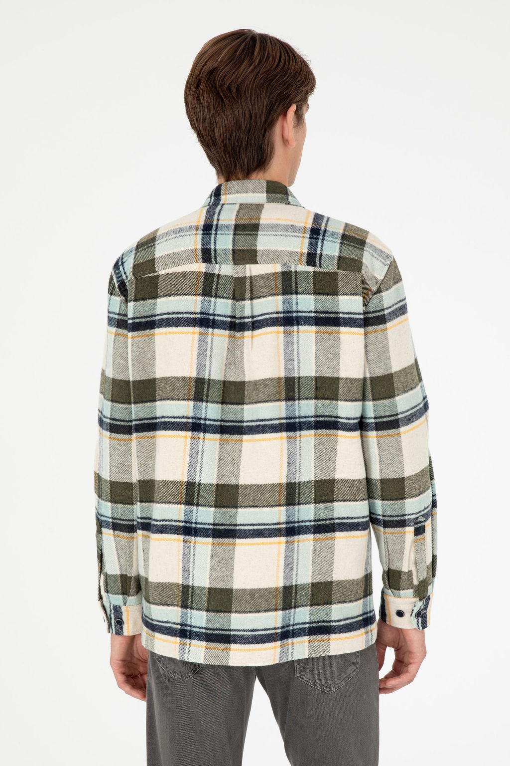 Мужская рубашка цвета хаки с длинным рукавом - U.s. polo assn фото 5