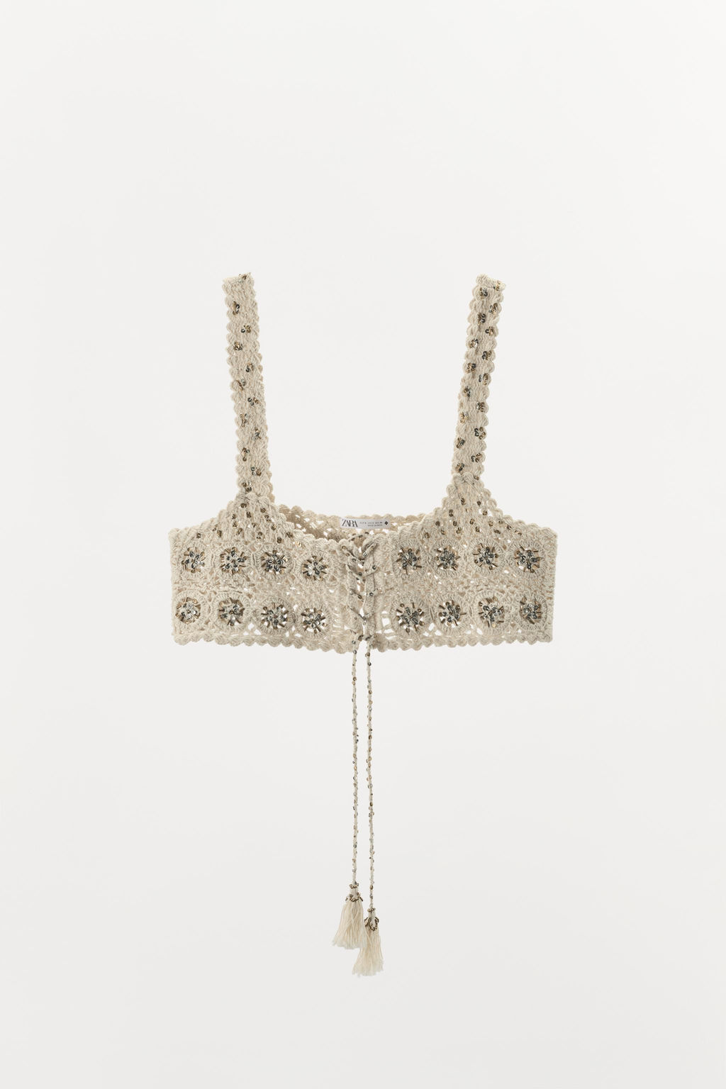 LIMITED EDITION BEADED CROCHET BRA - Zara фото 10