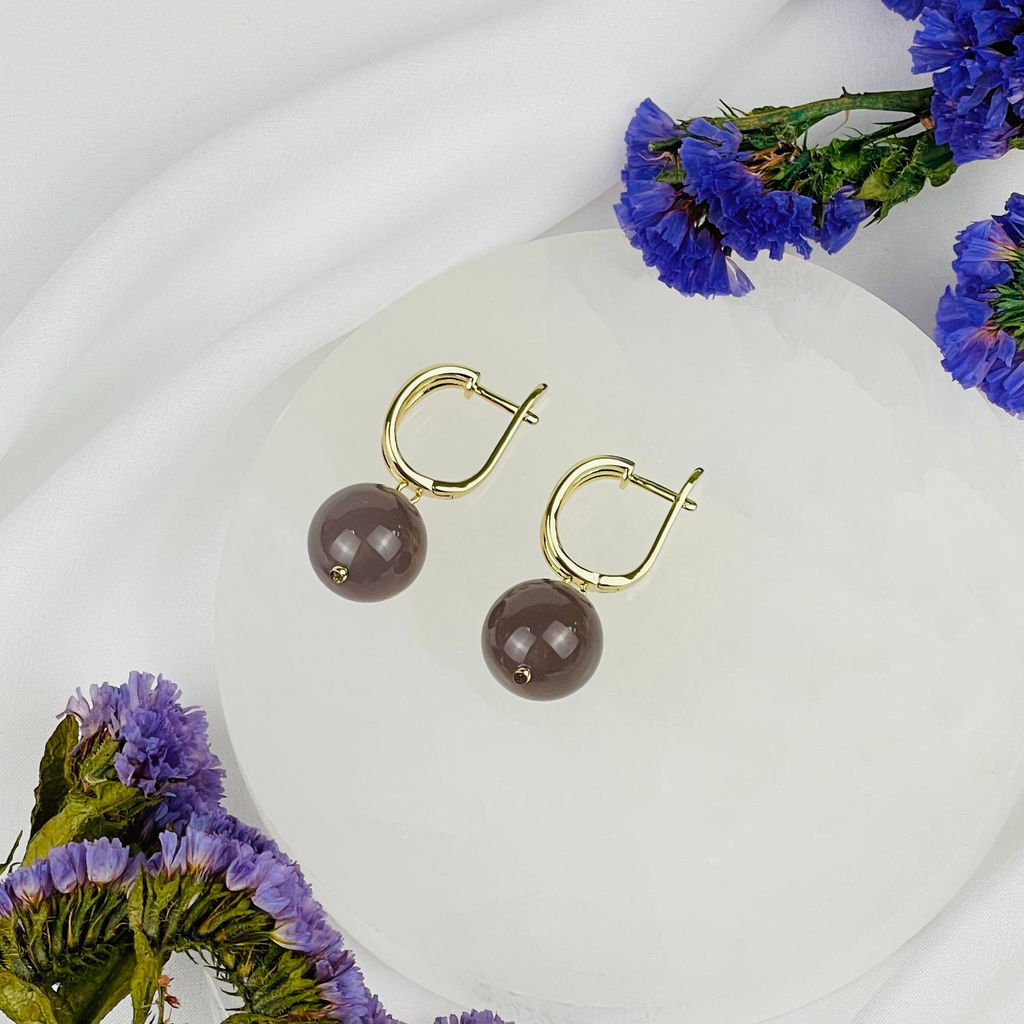 Серьги из серого Агата