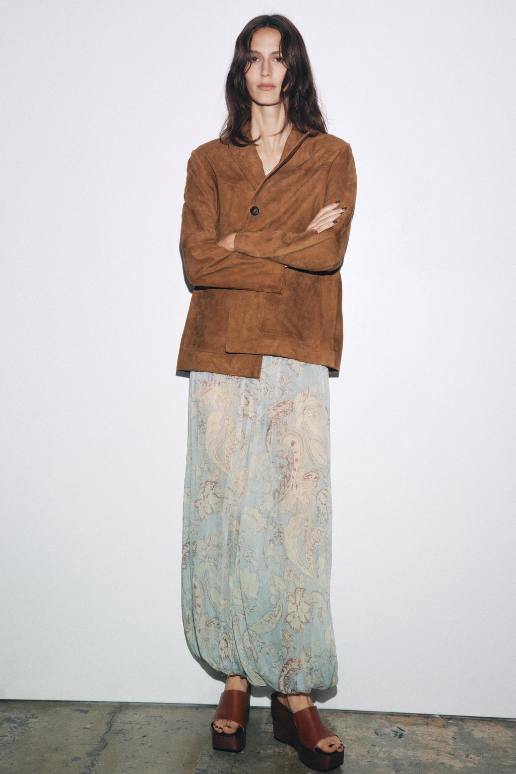 ZW COLLECTION FLORAL PUFF TROUSERS - Zara фото 6