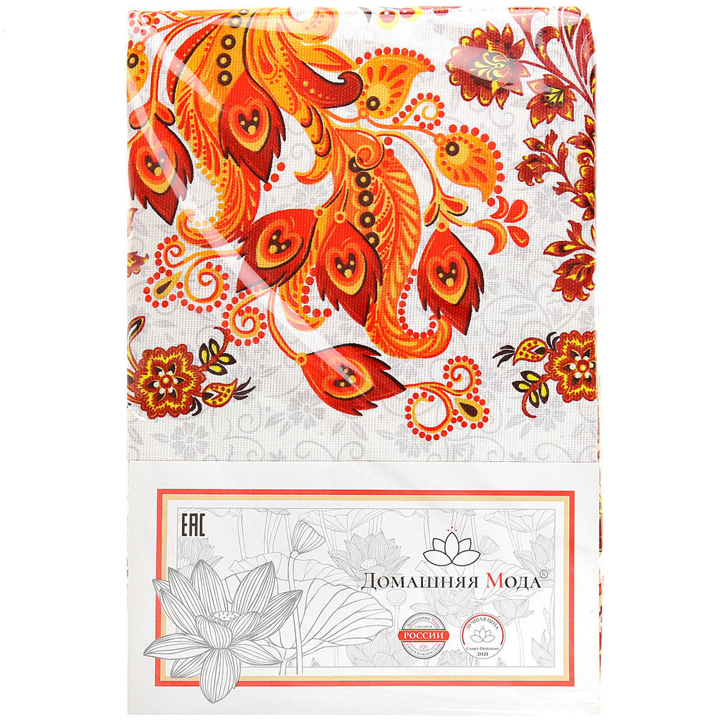 Жар-птица Скатерть 220х145см, длина стола до 180см, на 8-10 персон, хлопок Комфорт 171г/м2, Домашняя мода (Россия)  фото 5