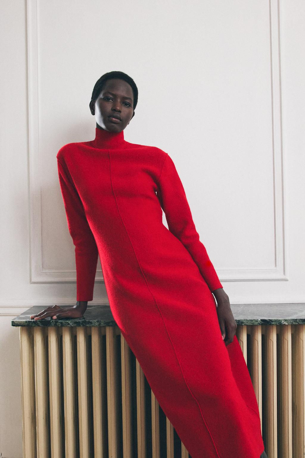 100% WOOL MIDI DRESS - Zara фото 2