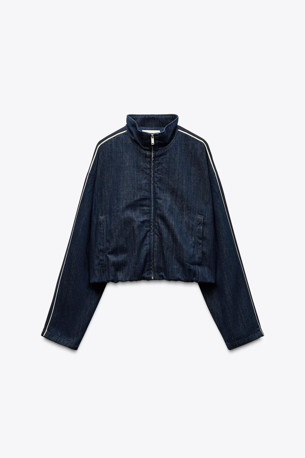 CONTRAST STRIPE DENIM JACKET - Zara фото 7