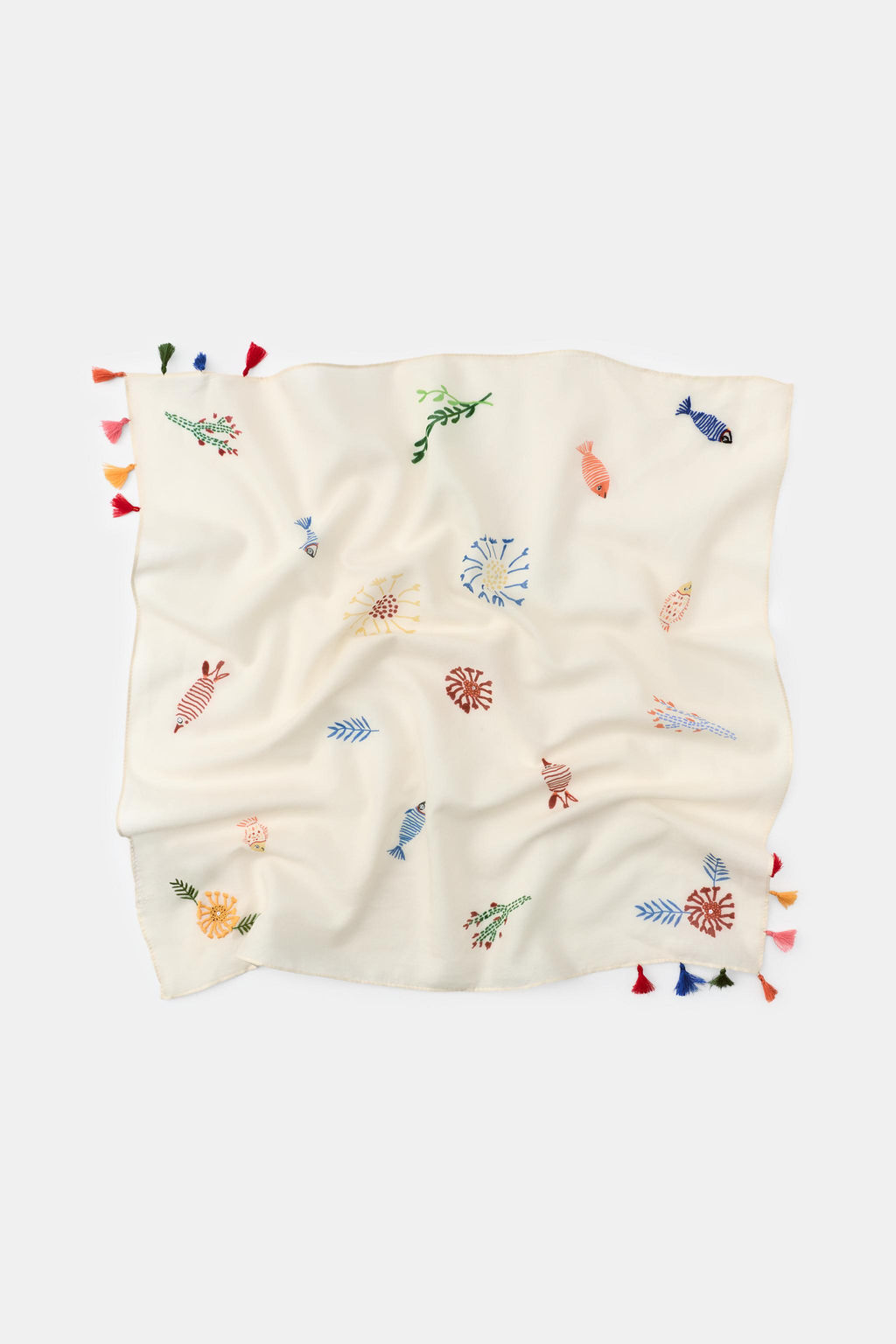 PA?UELO BORDADOS PECES POMPONES / Crudo - Zara фото 2