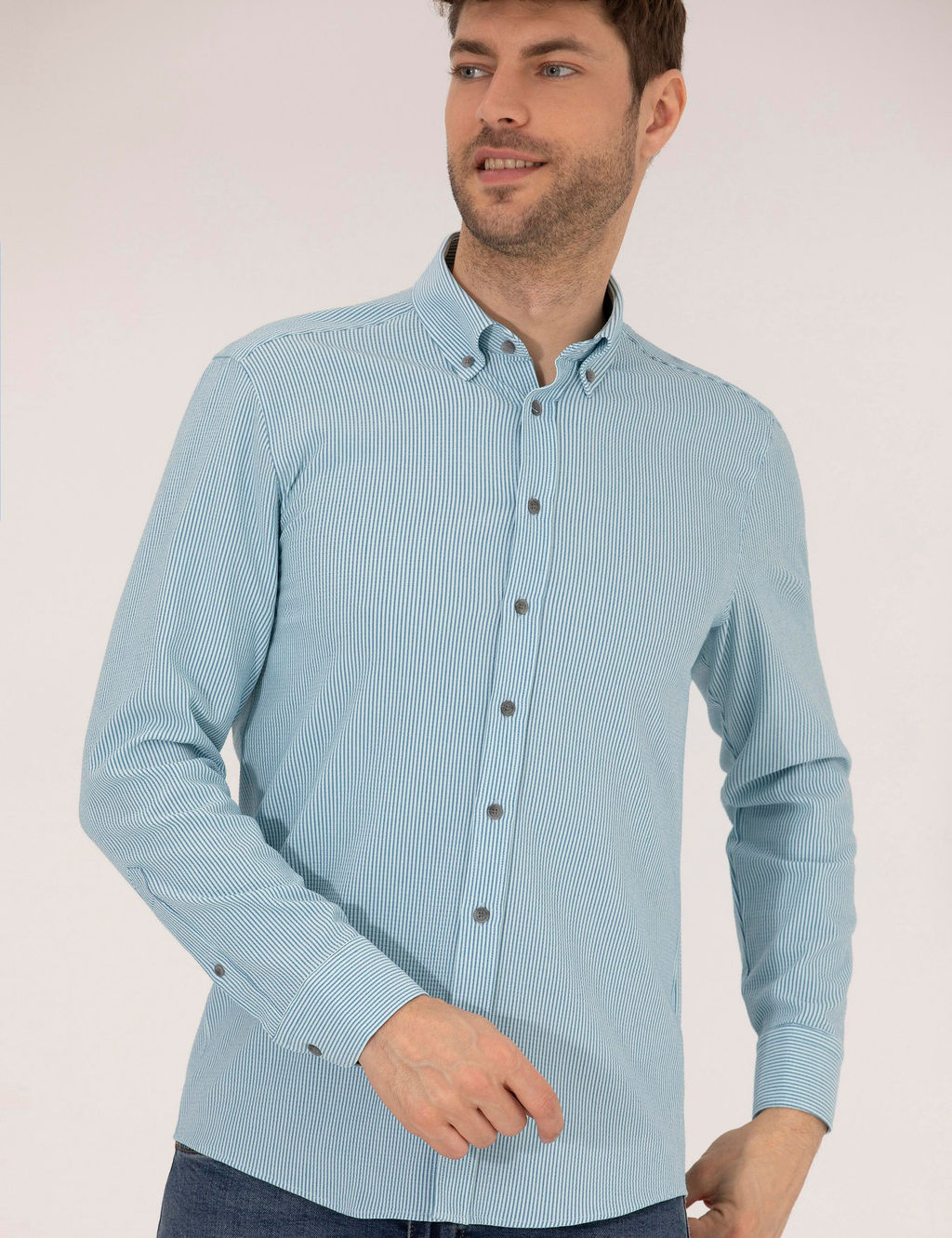 Aqua Slim Fit Uzun Kollu G_mlek
