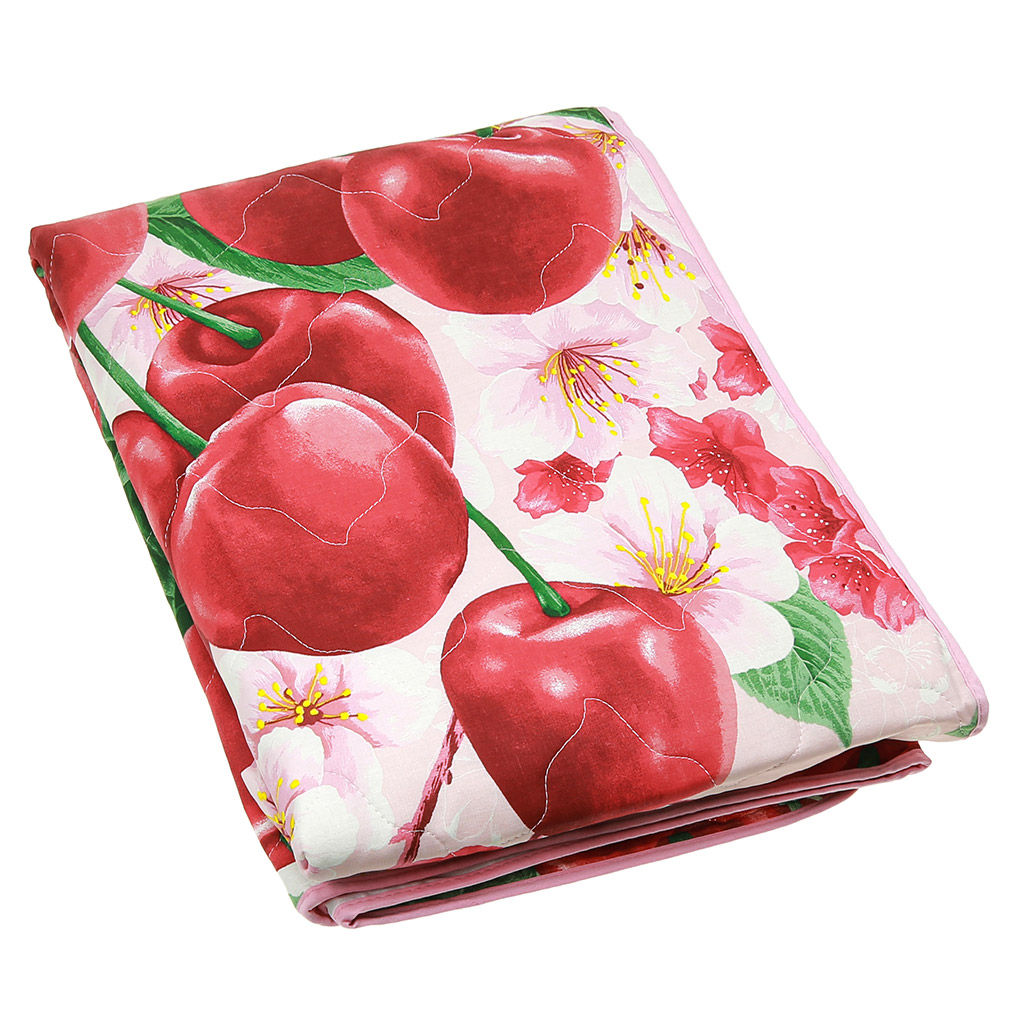 Покрывало стеганое Спелая вишня 240х215см, спальное место 160см, бязь набивная Комфорт 121г/м2, хлопок 100%, многоигольная стежка, наполнитель синтепон 70гр, подкладка бязь отбеленная 121г/м2, Домашняя мода (Россия)  фото 2