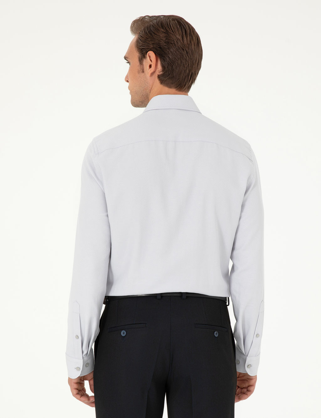 Gri Arm_rl_ Slim Fit Uzun Kollu G_mlek
