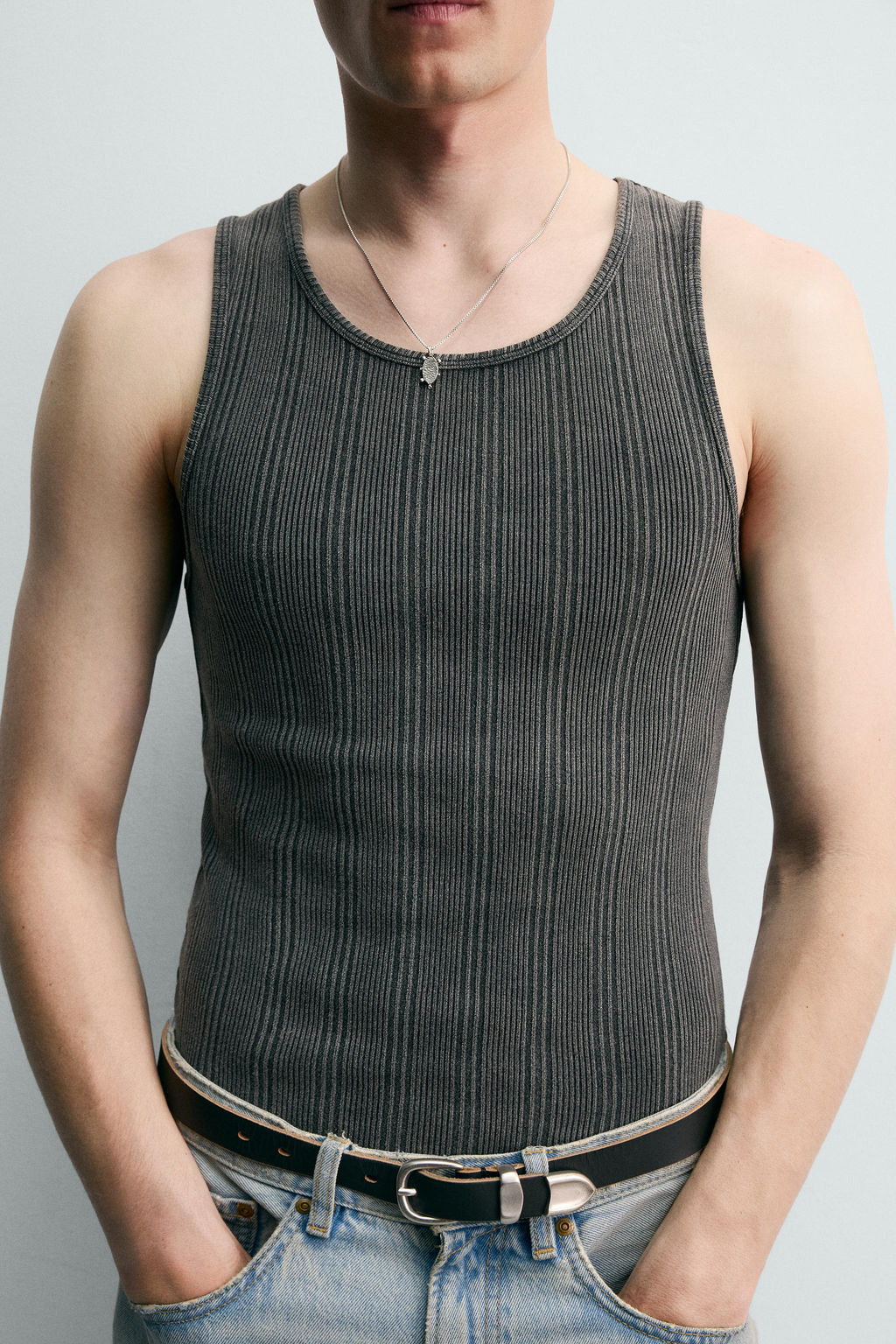 CAMISETA TANK PUNTO RIB / Negro - Zara фото 5