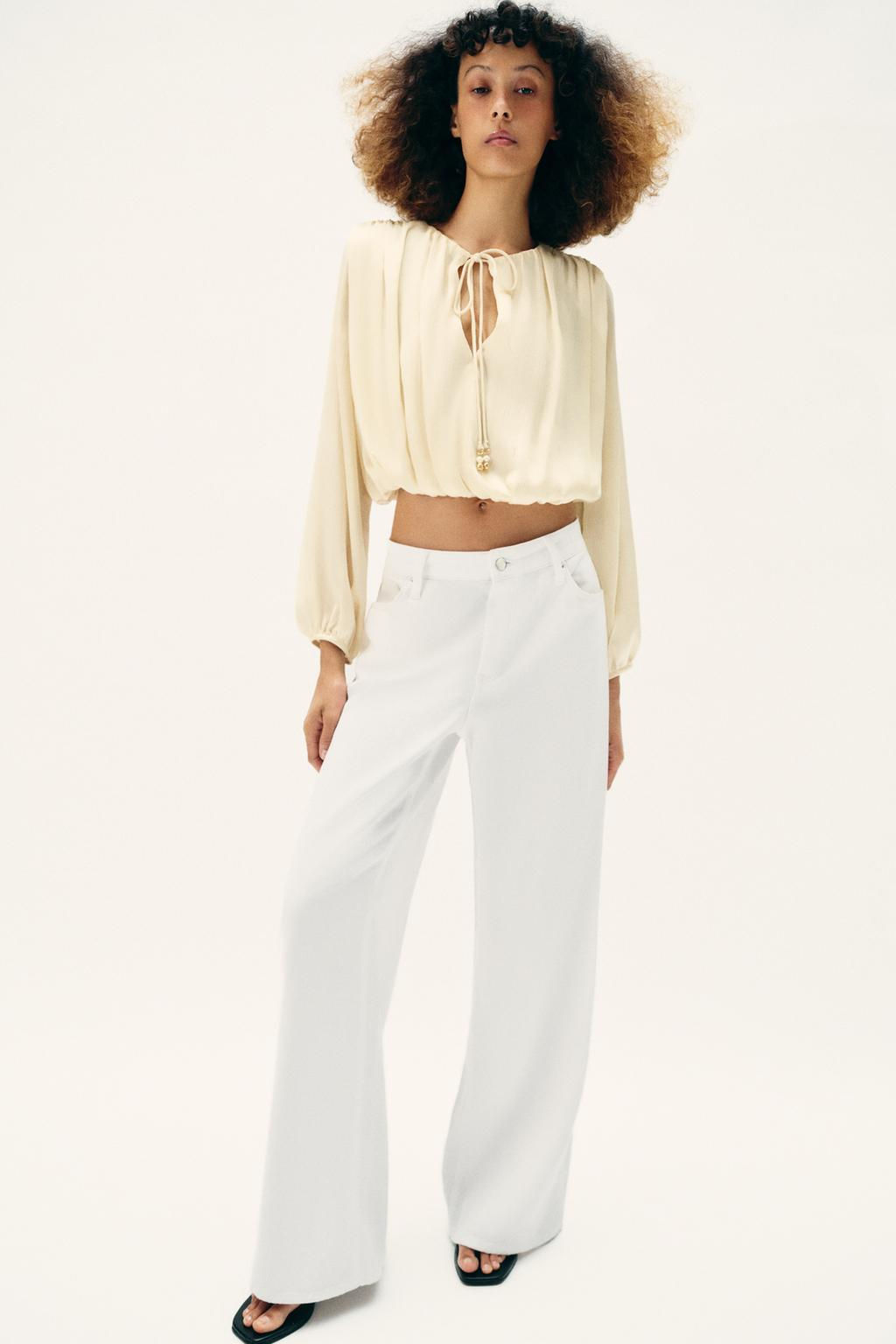 SATIN BALLOON BLOUSE - Zara фото 15