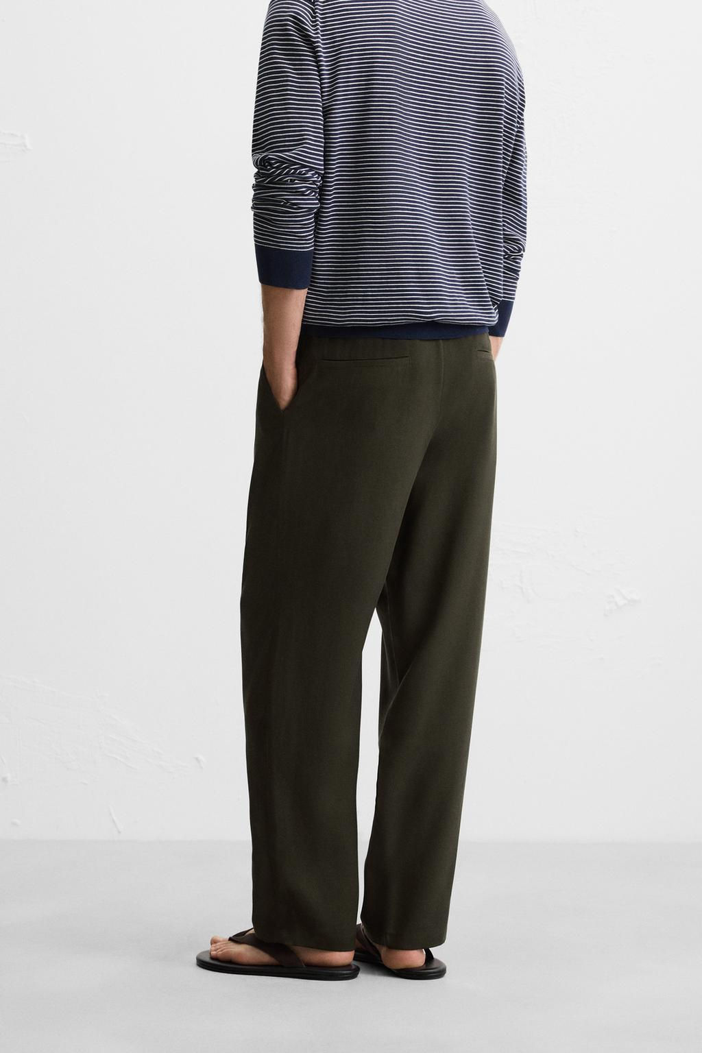 RELAXED FIT LYOCELL TROUSERS - Zara фото 14